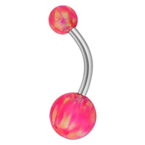 Napakoru Bananabell Light Hot Pink synteettisellä opaalilla, 8mm