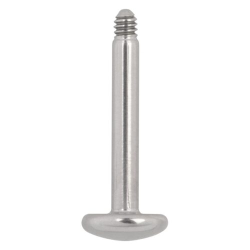 Hopeinen titaaninen labret ilman palloa valkoisella taustalla