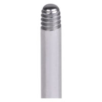 Hopeinen titaaninen labret ilman palloa 1,2 mm Hopeinen mikro labret titaanista ulkokierteellä valkoisella taustalla