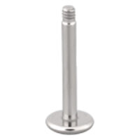 Titaani Labret ilman palloa, hopea Hopeinen titaani labret-tappi ilman palloa valkoisella taustalla