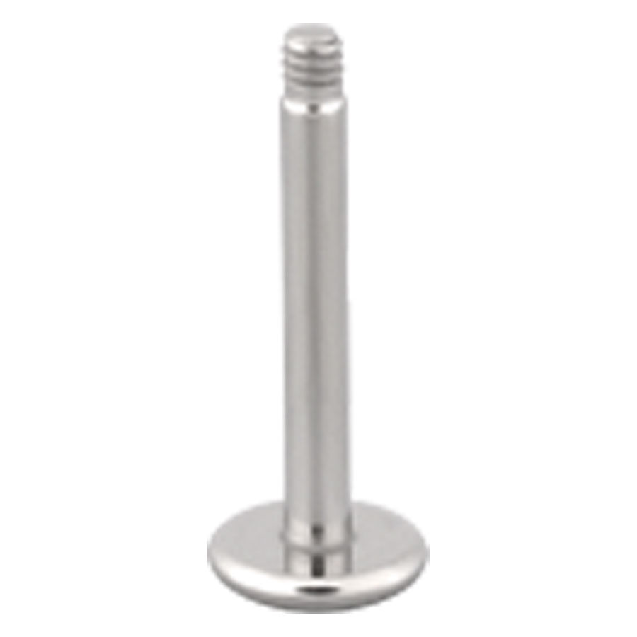 Titaani Labret ilman palloa, hopea Hopeinen titaani labret-tappi ilman palloa valkoisella taustalla