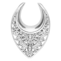 Hopeinen Ear Saddle Oriental 25mm Hopeinen Ear Saddle Oriental hienolla kuvioinnilla, koko 25mm