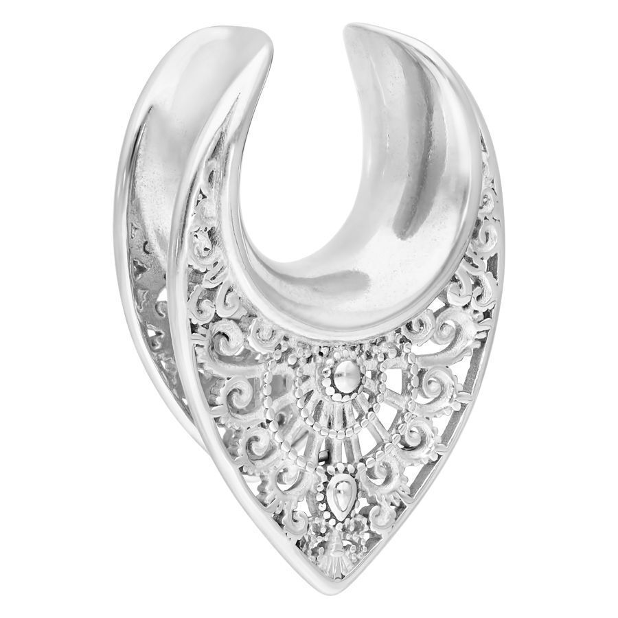 Hopeiset Ear Saddles Oriental 25mm Hopeiset Ear Saddles Oriental hienolla kuviolla, 25,0 mm