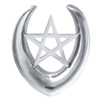 Hopeinen korvasatula Pentagrammi 6,0 mm Hopeanvärinen korvasatula pentagrammikuviolla, koko 6,0 mm