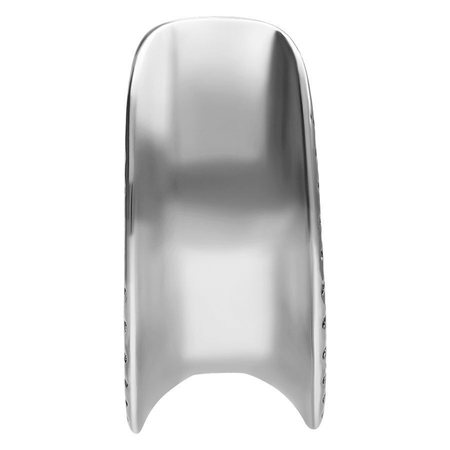 Hopeinen Ear Saddle Maori kirurginteräksestä 316L, koko 8,0 mm, valkoisella taustalla