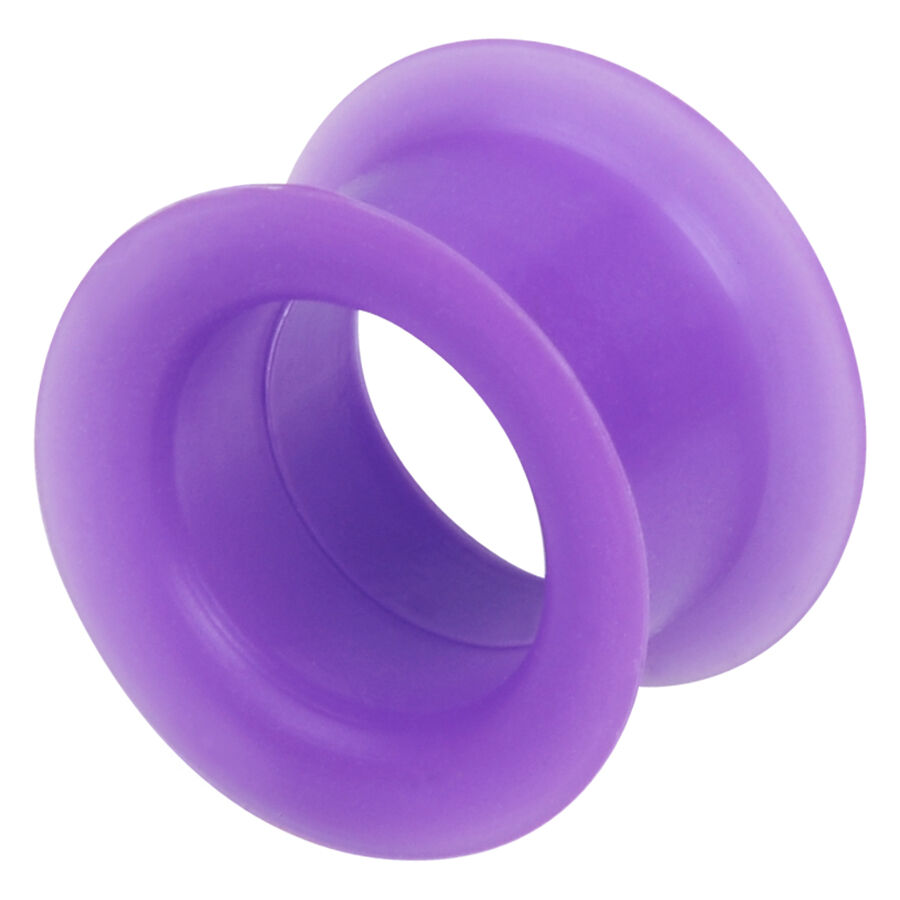 Flesh Tunnel 26,0 mm Violetti Silikoni Violetti Flesh Tunnel silikonista, 26,0 mm koko valkoisella taustalla