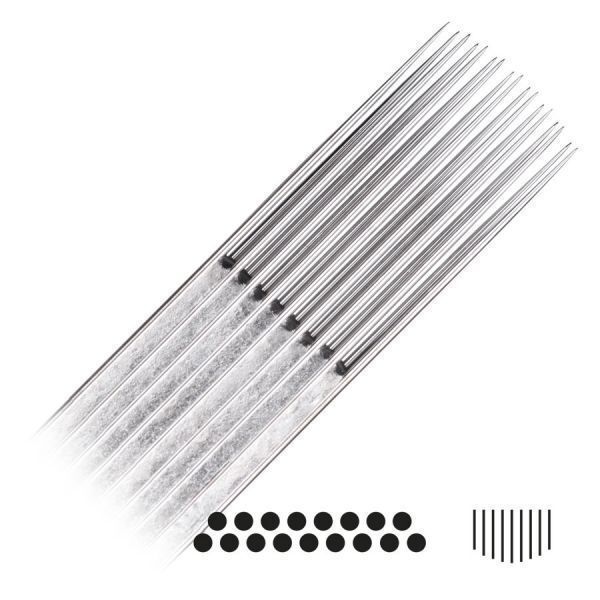 Magnum Curved Long Taper Tattoonadeln 50 Stk Magnum Curved Long Taper Tattoonadeln aus Chirurgenstahl 316L auf weißem Hintergrund