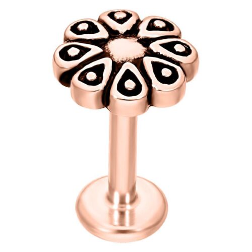 Blossom Labret ruusukultaa kukkakuviolla valkoisella taustalla