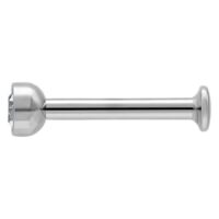 Mini Titan Labret kristallinkirkkaalla kivellä Hopeinen Mini Titan Labret kristallinkirkkaalla kivellä valkoisella taustalla
