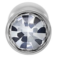 Mini titaani labret kristallilla, hopea Hopeinen labret kirkkaalla kristallilla valkoisella taustalla