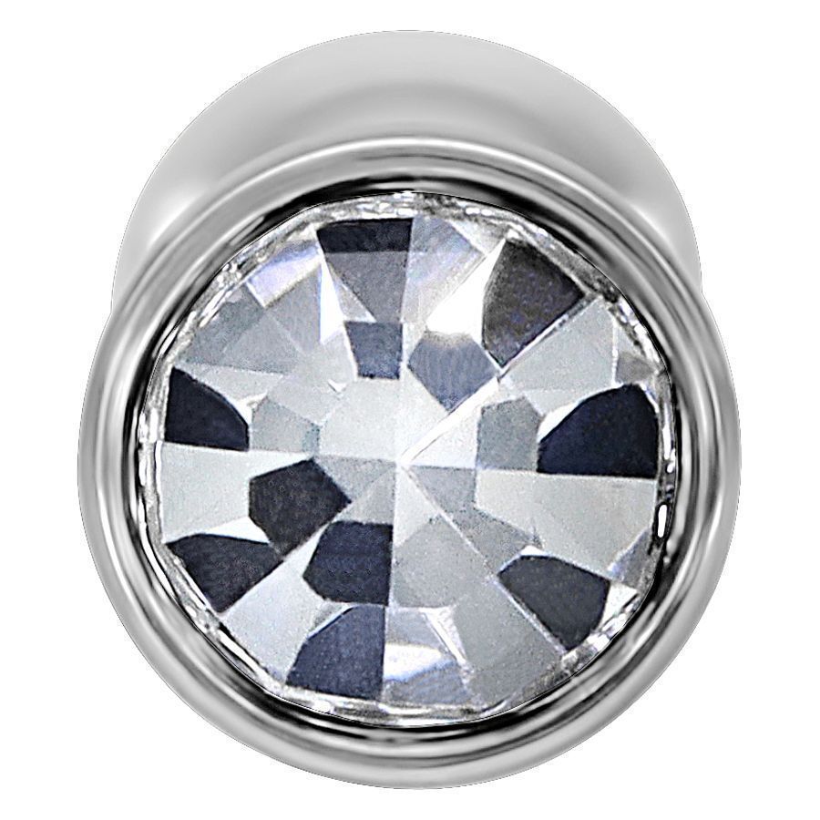 Mini titaani labret kristallilla, hopea Hopeinen labret kirkkaalla kristallilla valkoisella taustalla