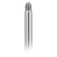Mikro Titan Labret ulkokierteellä, hopea Hopeinen labret titaanista ulkokierteellä valkoisella taustalla