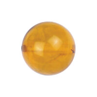 Keltainen Amber Clip-In Pallo fossiilista valkoisella taustalla