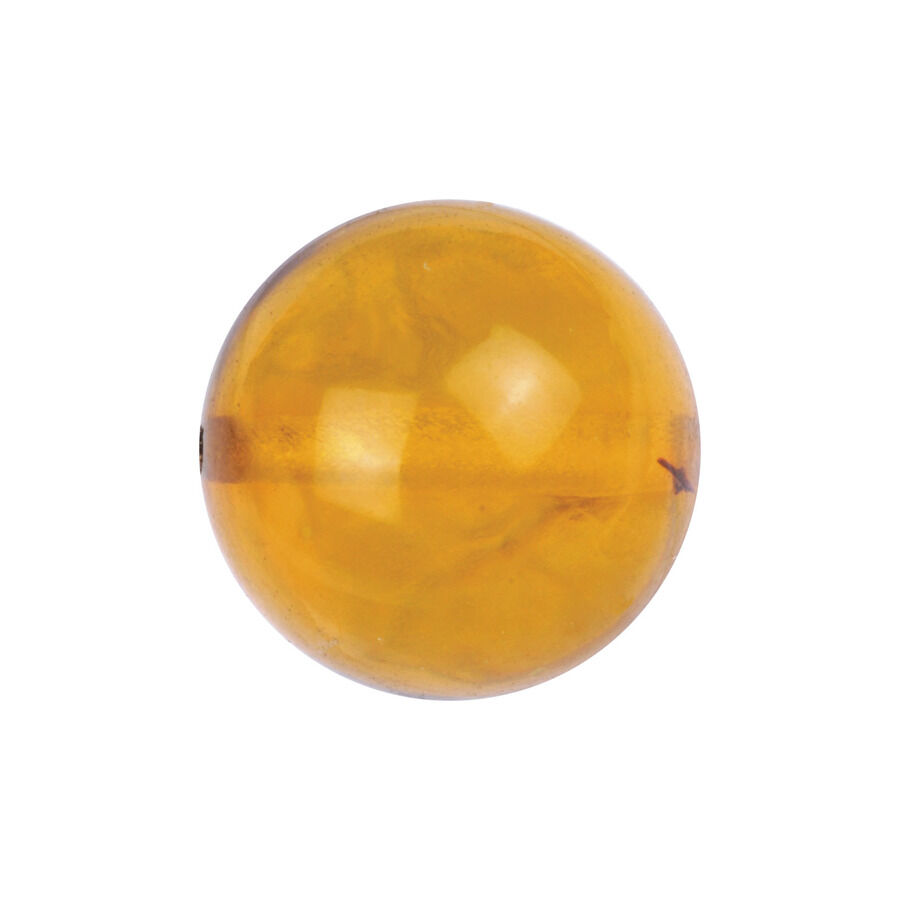 Keltainen Amber Clip-In Pallo fossiilista valkoisella taustalla