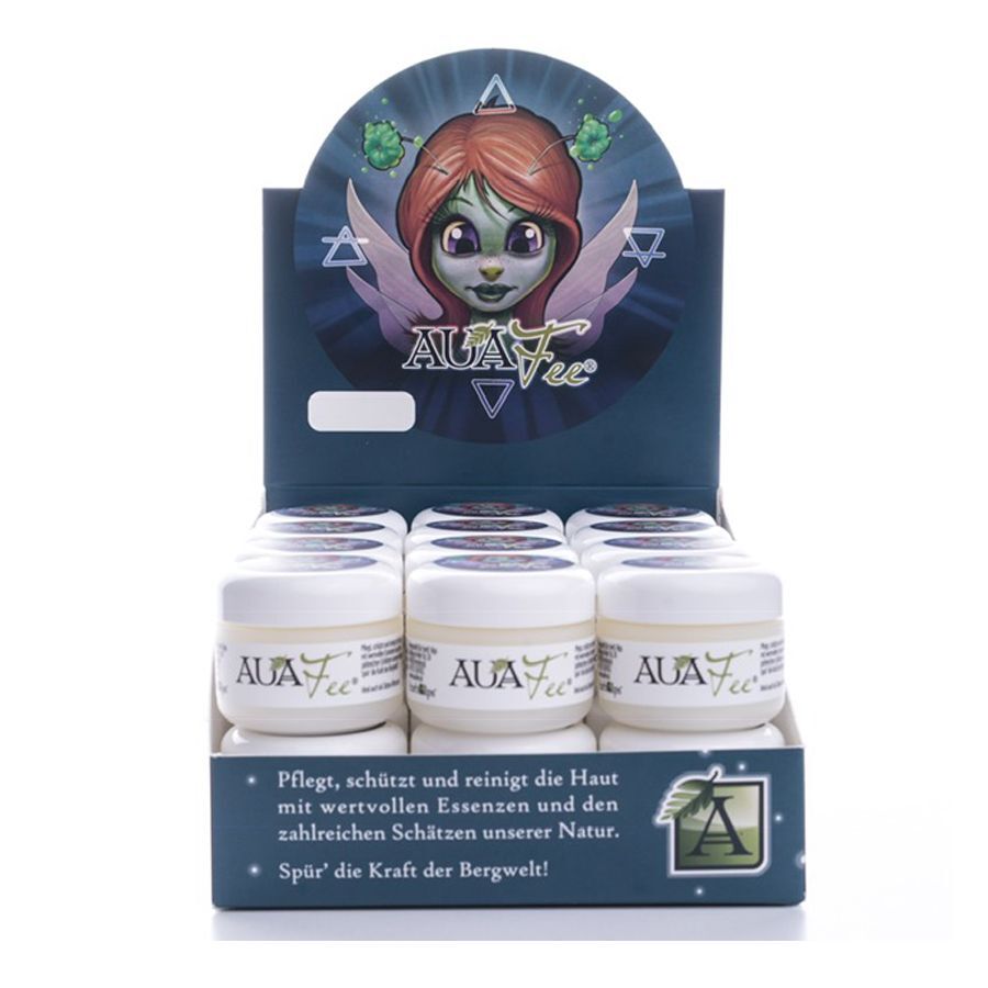 Auafee Premium Skincare Box Display Näyttö Auafee Skincare -laatikoilla, valkoiset purkit, värikäs pakkaus