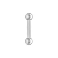 Hopeinen Barbell-lävistys 22mm, Pallo 8mm Hopeinen Barbell-lävistys, 22mm pitkä ja 8mm pallot valkoisella taustalla