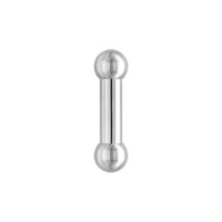 Hopeinen barbell-piercing kirurginteräksestä Hopeinen barbell-piercing kirurginteräksestä 316L valkoisella taustalla