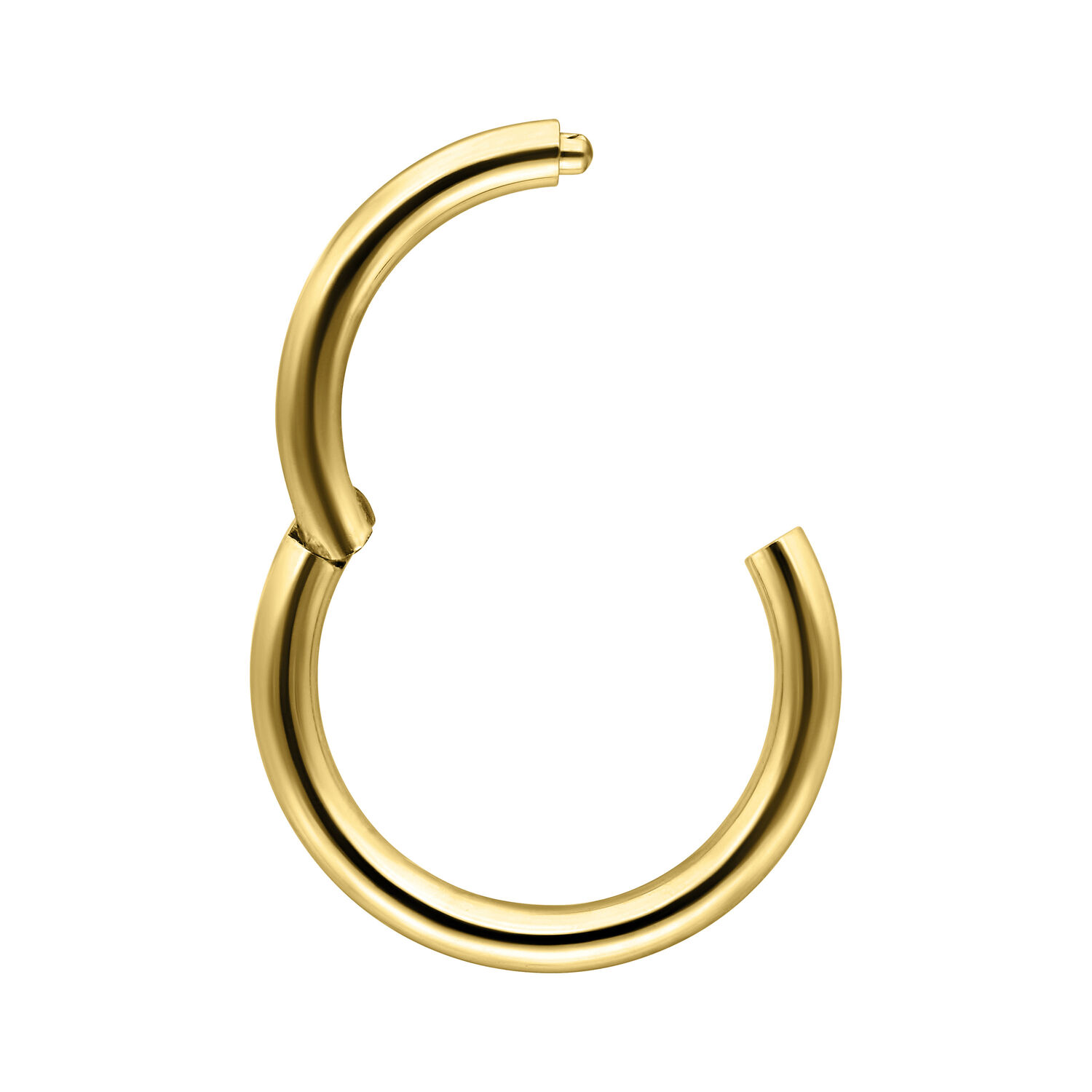 14K Kultainen Sarana Rengas - 1,2 mm, 8,0 mm Kultainen 14K lävistysrengas saranalla, paksuus 1,2 mm, halkaisija 8 mm