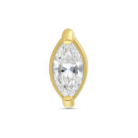 Kultainen 18K zirkonia lisäosa 4,0 mm 18K kultainen lisäosa säihkyvällä zirkonialla, koko 4,0 mm