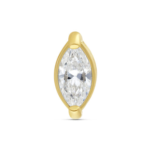 18K kultainen lisäosa säihkyvällä zirkonialla, koko 4,0 mm