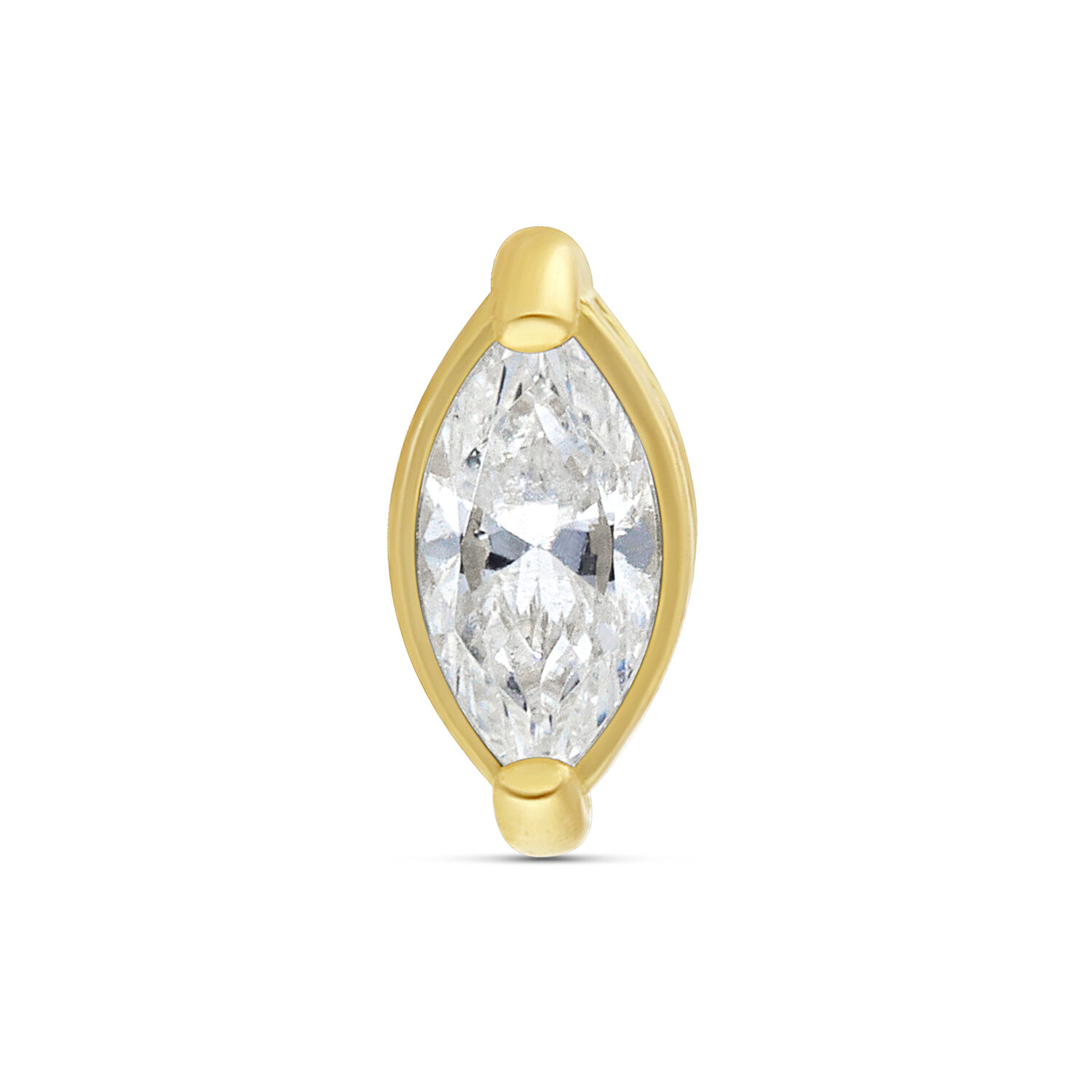 Kultainen 18K zirkonia lisäosa 4,0 mm 18K kultainen lisäosa säihkyvällä zirkonialla, koko 4,0 mm