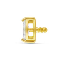 18K kultainen lävistyskoru zirkonilla 4,0 mm Kultainen 18K lävistyskoru zirkonilla, 4,0 mm koko, valkoisella taustalla