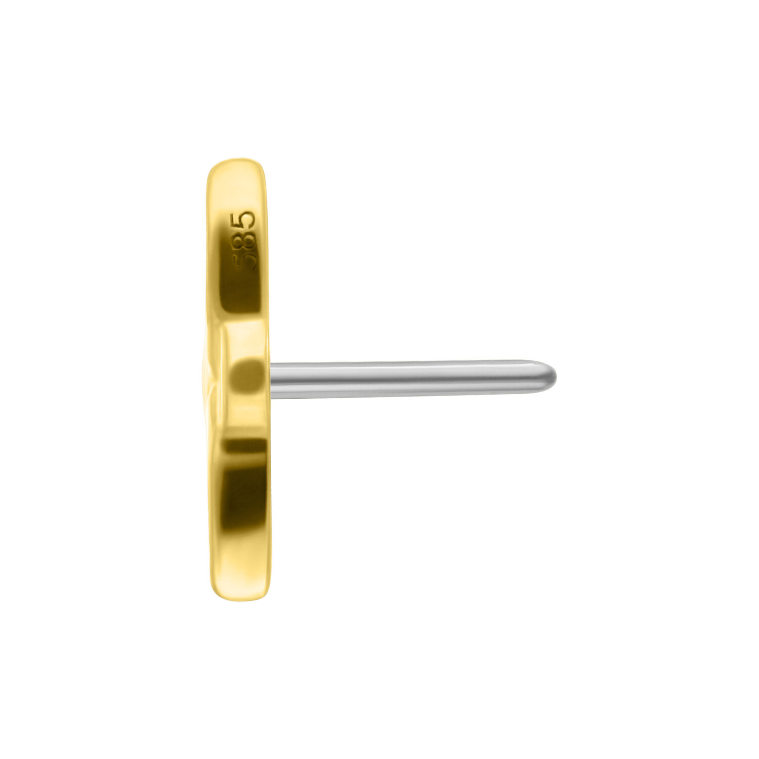 Kultainen Lotus-lisäosa push-fit kierteellä valkoisella taustalla