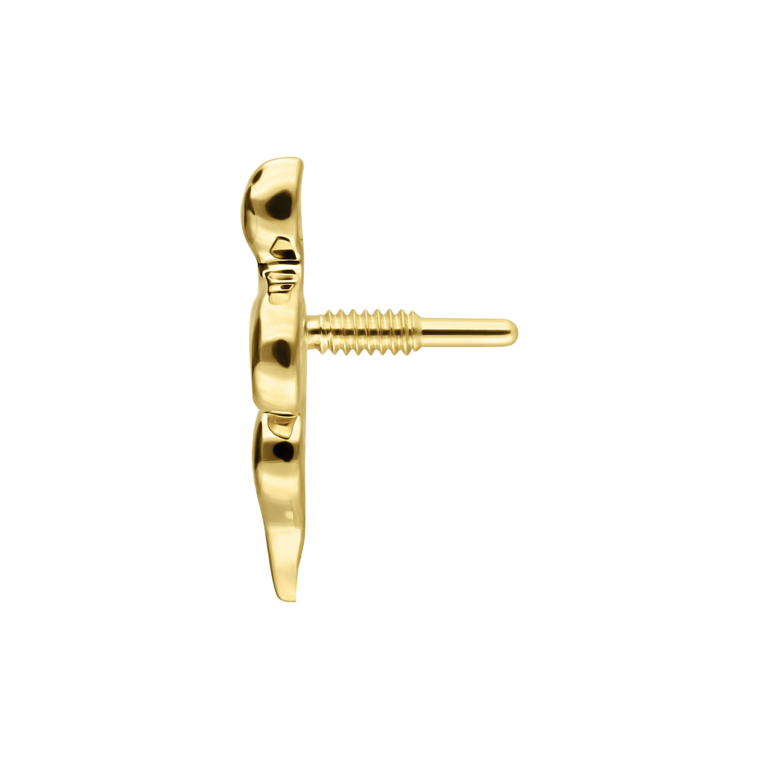 Kultainen 14K Perfect Fit Snake -kärki sisäkierteellä valkoisella taustalla