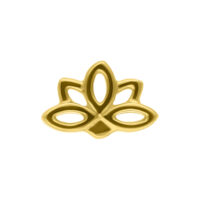 Kultainen Lotus-kärki 14K kultaa valkoisella taustalla