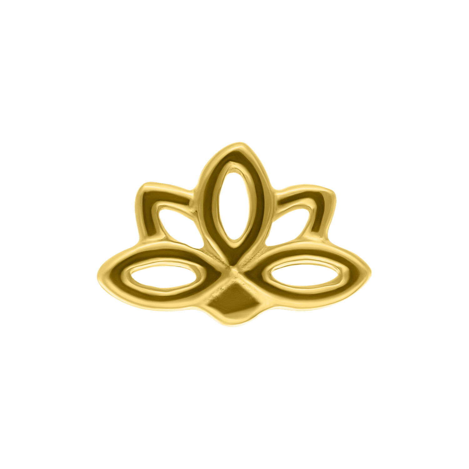 Kultainen Lotus-kärki 14K kultaa valkoisella taustalla