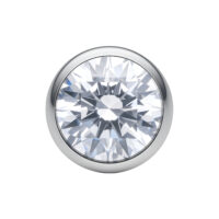 Kristallipallo hopea 2,5 mm labreteille Hopeinen kristallipallo 2,5 mm kirkkaalla kristallilla valkoisella taustalla