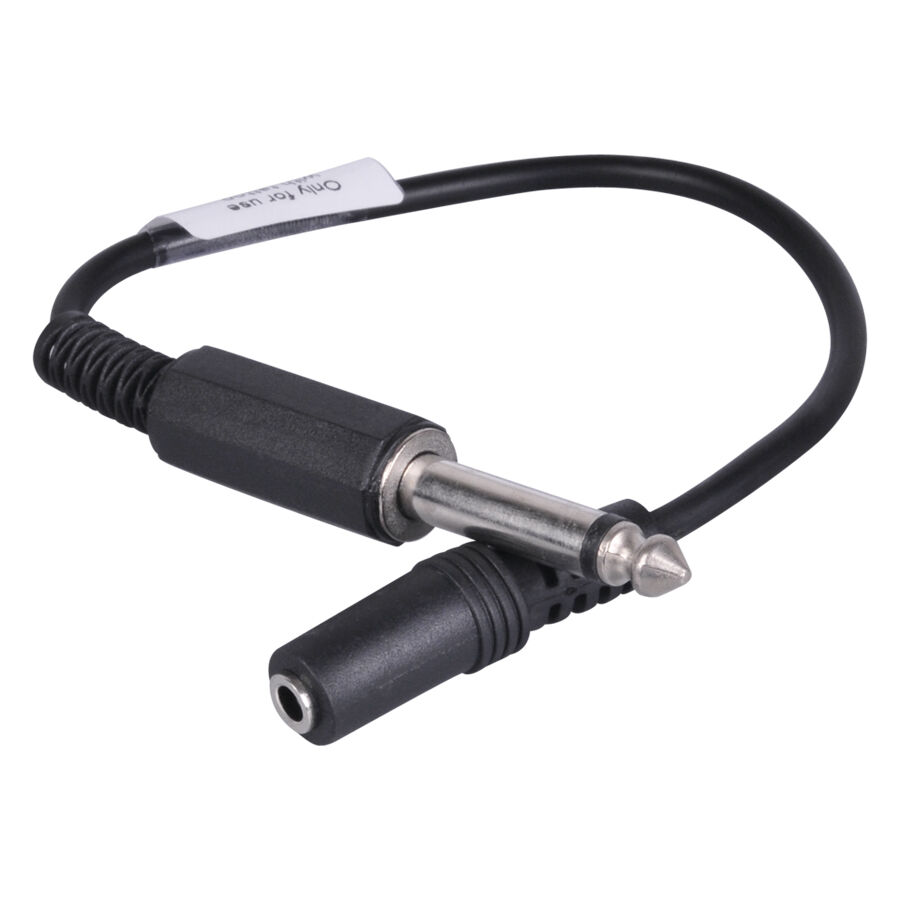 Musta HAWK Plug 6.3 mm kaapelilla valkoisella taustalla