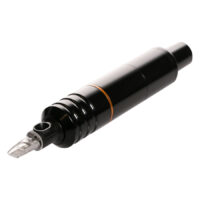 Musta HAWK PEN -tatuointikone Musta HAWK PEN -tatuointikone, makaa valkoisella taustalla