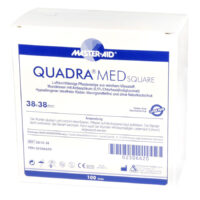 Quadra Med Square Laastari 38x38mm Neliönmuotoinen laastari Master Aidilta, 38x38mm, valkoisella taustalla