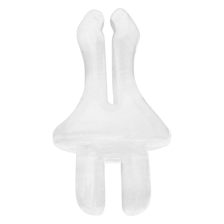 Läpinäkyvä bioplastiklipsi näytöille Läpinäkyvä bioplastiklipsi, paksuus 0,8 mm, valkoisella taustalla