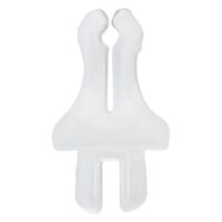 Läpinäkyvä klipsi Body Bit -näytöille Läpinäkyvä PTFE-klipsi Body Bit -näytöille valkoisella taustalla