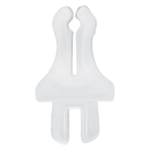 Läpinäkyvä PTFE-klipsi Body Bit -näytöille valkoisella taustalla