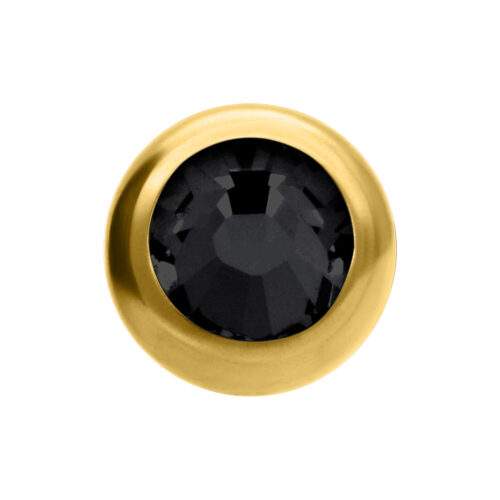 Kultainen kierrepallo mustalla kristallilla, 5mm koko