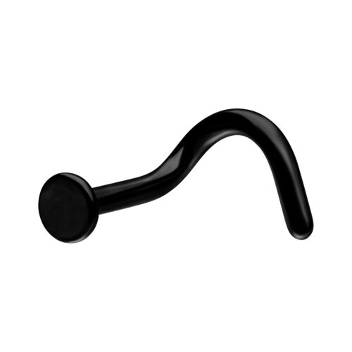 Musta nenäkoru titaani luokka 23, 1,0 mm paksuus, valkoisella taustalla