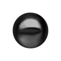 Musta titaani Rattleball lävistyksiin Musta titaanipallo ulkokierteellä valkoisella taustalla, 6 mm