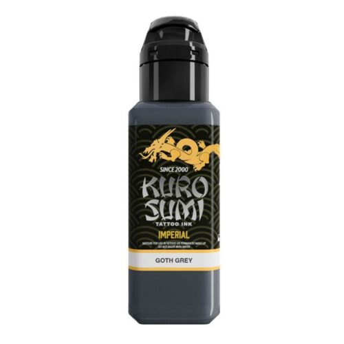 Kuro Sumi Tatuointimustepullo Goth Grey valkoisella taustalla