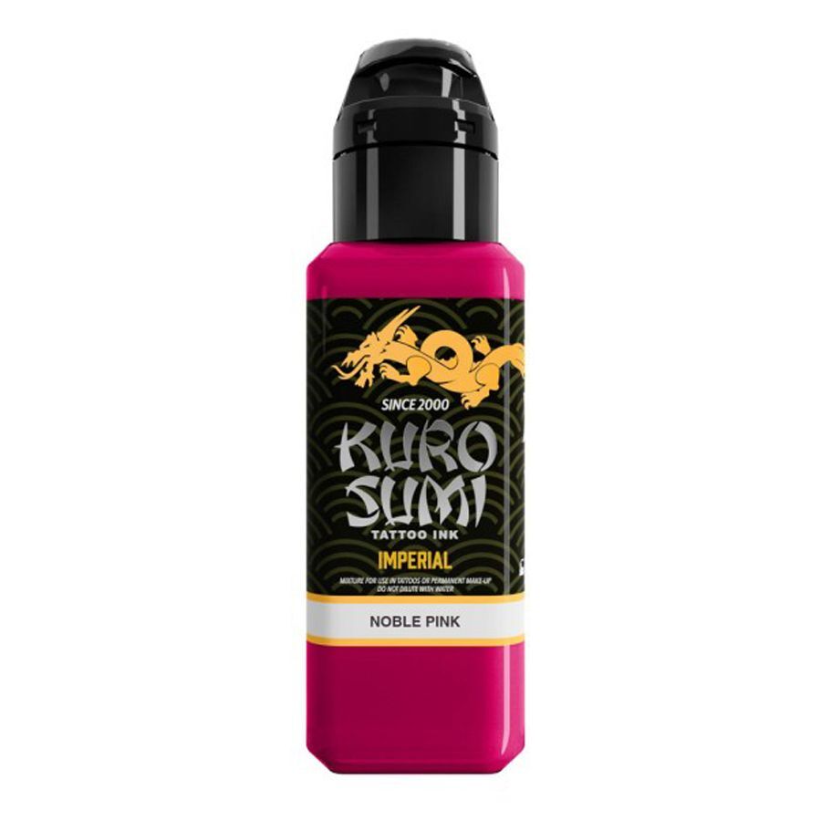 Kuro Sumi Noble Pink Tattoo Muste Kuro Sumi Tattoo Muste -pullo voimakkaassa pinkissä valkoisella taustalla