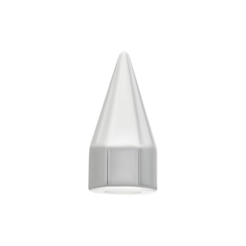 Hopeinen Spike Cone kirurginteräksestä valkoisella taustalla