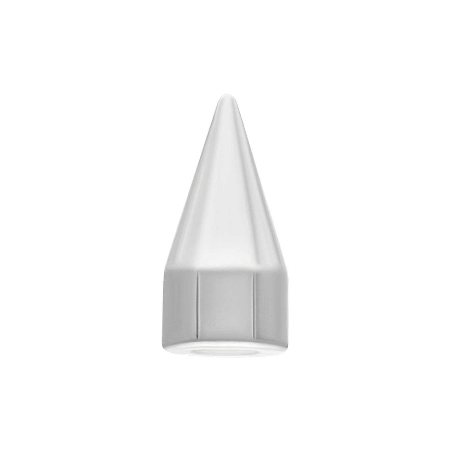 Hopeinen Micro Wide Spike Cone Hopeinen Spike Cone kirurginteräksestä valkoisella taustalla
