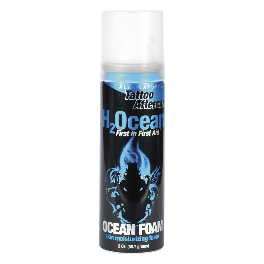 H2Ocean Tattoo Hoitovaahto 59 ml H2Ocean Tattoo Aftercare vaahtopullo 59 ml valkoisella taustalla