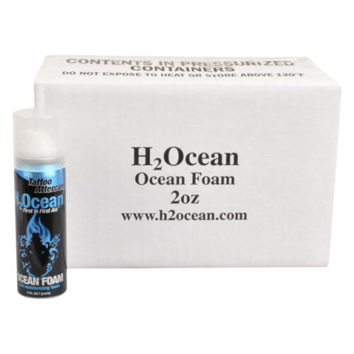 H2Ocean Tattoo Hoitovaahtopullo 60 ml valkoisen pakkauksen edessä