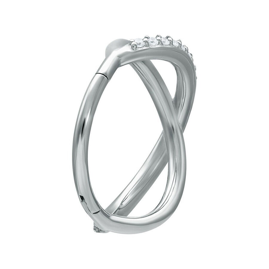 Infinity Crystal Clicker hopeaa kristalleilla Hopeinen Infinity Crystal Clicker kirkkailla kristalleilla valkoisella taustalla