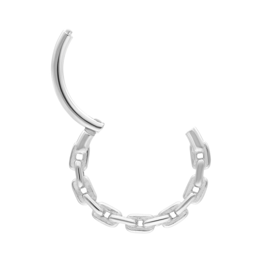 Hopeanvärinen Anchor Chain Clicker, halkaisija 12mm, valkoisella taustalla