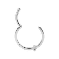 Hopeinen Hinged Cross Ring 12,0 mm sisähalkaisijalla valkoisella taustalla
