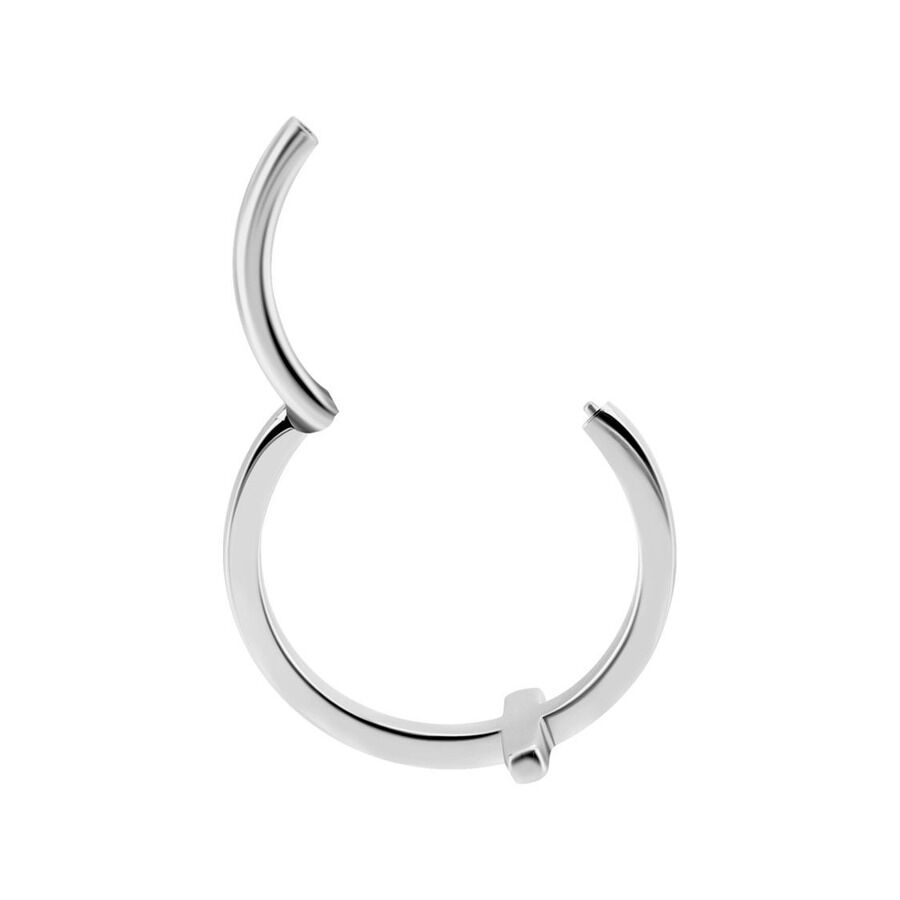 Hopeinen Hinged Cross Ring 12,0 mm sisähalkaisijalla valkoisella taustalla
